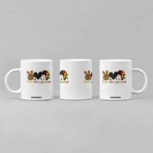 Peace Love Juneteenth Coffee Mug 1865 Heart Kente Peace Sign Africa Fist TS02 Print Your Wear