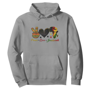 Peace Love Juneteenth Hoodie 1865 Heart Kente Peace Sign Africa Fist TS02 Sport Gray Print Your Wear
