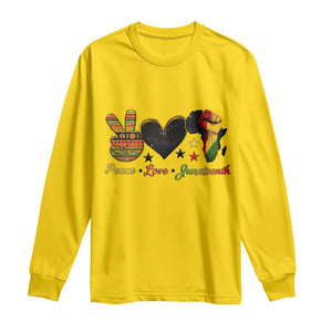 Peace Love Juneteenth Long Sleeve Shirt 1865 Heart Kente Peace Sign Africa Fist TS02 Daisy Print Your Wear