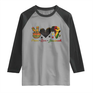 Peace Love Juneteenth Raglan Shirt 1865 Heart Kente Peace Sign Africa Fist TS02 Sport Gray Black Print Your Wear