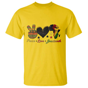 Peace Love Juneteenth T Shirt 1865 Heart Kente Peace Sign Africa Fist TS02 Daisy Print Your Wear