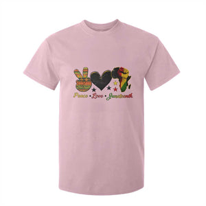 Peace Love Juneteenth T Shirt For Kid 1865 Heart Kente Peace Sign Africa Fist TS02 Light Pink Print Your Wear