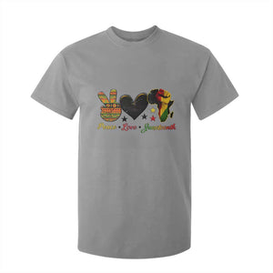Peace Love Juneteenth T Shirt For Kid 1865 Heart Kente Peace Sign Africa Fist TS02 Sport Gray Print Your Wear