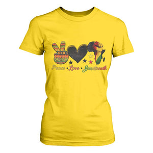 Peace Love Juneteenth T Shirt For Women 1865 Heart Kente Peace Sign Africa Fist TS02 Daisy Print Your Wear