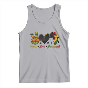 Peace Love Juneteenth Tank Top 1865 Heart Kente Peace Sign Africa Fist TS02 Athletic Heather Print Your Wear