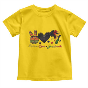 Peace Love Juneteenth Toddler T Shirt 1865 Heart Kente Peace Sign Africa Fist TS02 Daisy Print Your Wear