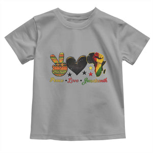 Peace Love Juneteenth Toddler T Shirt 1865 Heart Kente Peace Sign Africa Fist TS02 Sport Gray Print Your Wear