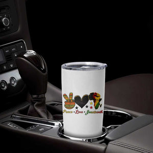 Peace Love Juneteenth Tumbler Cup 1865 Heart Kente Peace Sign Africa Fist TS02 Print Your Wear