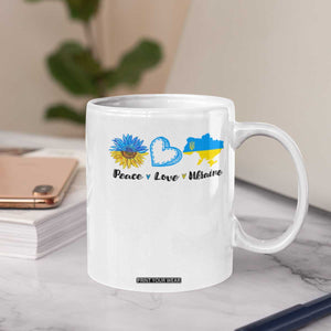 Peace Love Ukraine Sunflower Flag Coffee Mug TS10 Print Your Wear