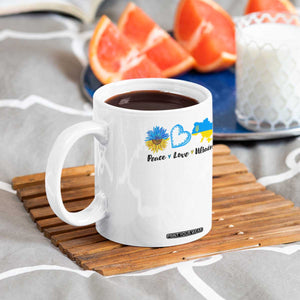 Peace Love Ukraine Sunflower Flag Coffee Mug TS10 Print Your Wear