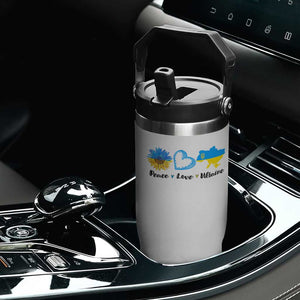 Peace Love Ukraine Sunflower Flag Flip Straw Tumbler TS10 Print Your Wear