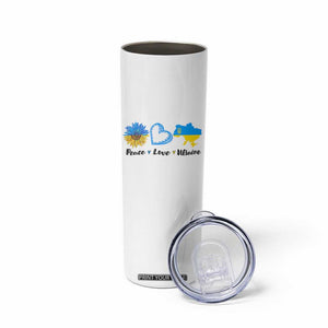 Peace Love Ukraine Sunflower Flag Skinny Tumbler TS10 Print Your Wear