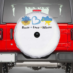 Peace Love Ukraine Sunflower Flag Spare Tire Cover TS10 White Print Your Wear