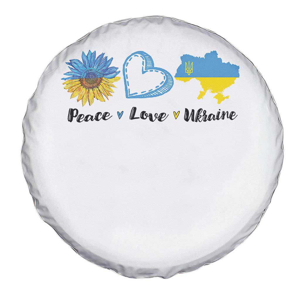 Peace Love Ukraine Sunflower Flag Spare Tire Cover TS10 Print Your Wear