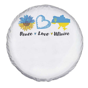 Peace Love Ukraine Sunflower Flag Spare Tire Cover TS10 Print Your Wear