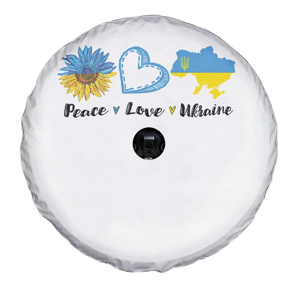 Peace Love Ukraine Sunflower Flag Spare Tire Cover TS10 Print Your Wear
