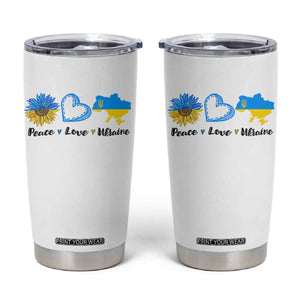Peace Love Ukraine Sunflower Flag Tumbler Cup TS10 White Print Your Wear