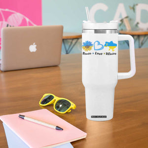 Peace Love Ukraine Sunflower Flag Tumbler With Handle TS10 Print Your Wear