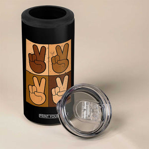Peace Sign Equality for All 4 in 1 Can Cooler Tumbler Peace Out V Fingers Hand Equal Rights TS10 Print Your Wear