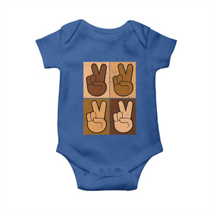 Peace Sign Equality for All Baby Onesie Peace Out V Fingers Hand Equal Rights TS10 Royal Blue Print Your Wear