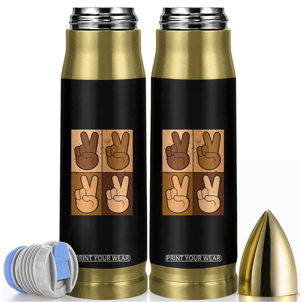 Peace Sign Equality for All Bullet Tumbler Peace Out V Fingers Hand Equal Rights TS10 Black Print Your Wear