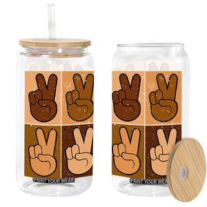 Peace Sign Equality for All Glass Can Peace Out V Fingers Hand Equal Rights TS10 Black Print Your Wear