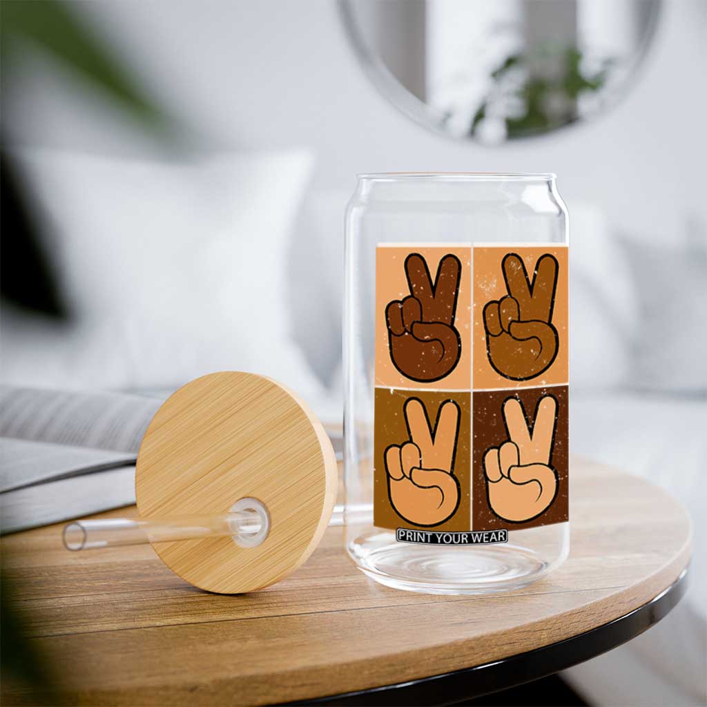 Peace Sign Equality for All Glass Can Peace Out V Fingers Hand Equal Rights TS10 Print Your Wear