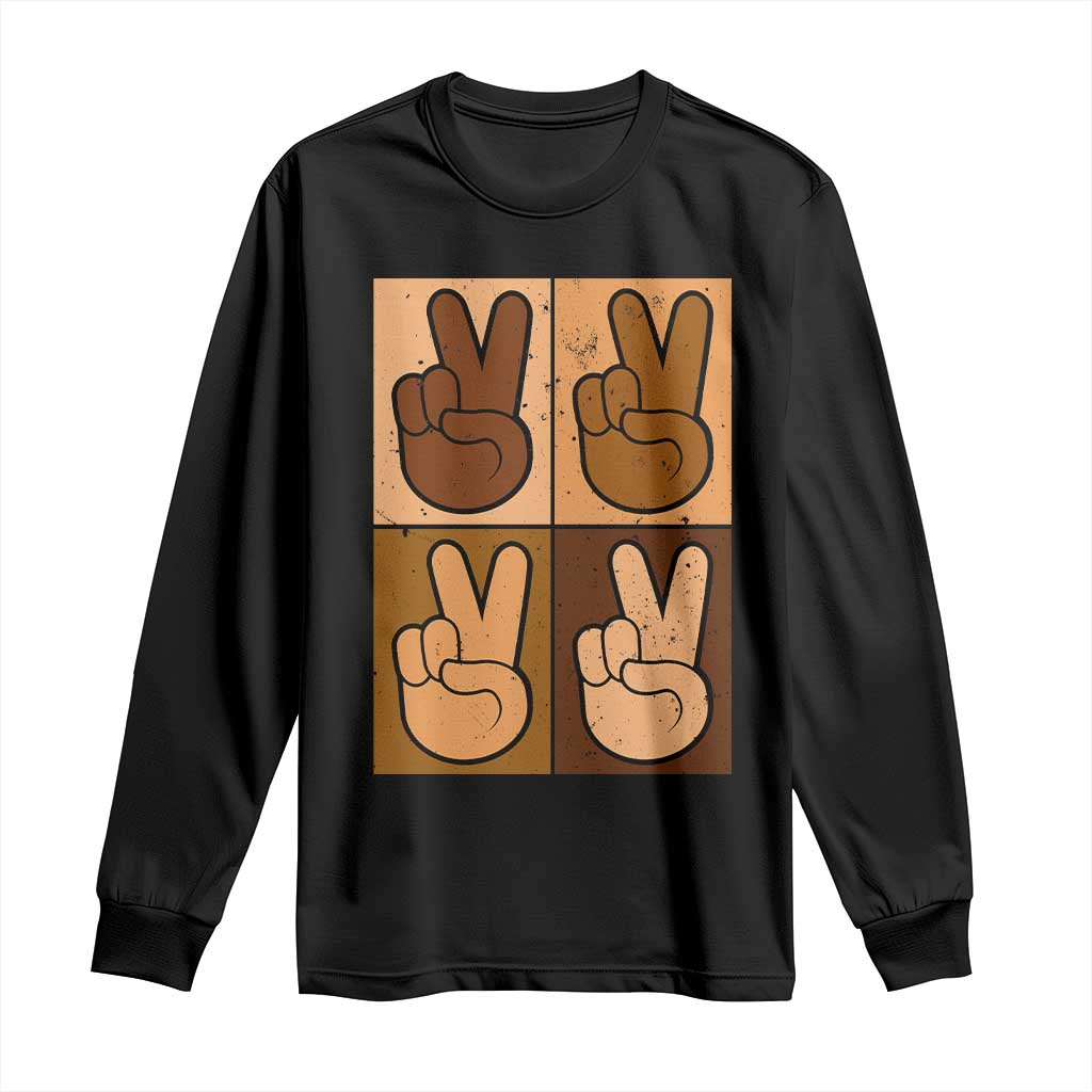 Peace Sign Equality for All Long Sleeve Shirt Peace Out V Fingers Hand Equal Rights TS10 Black Print Your Wear