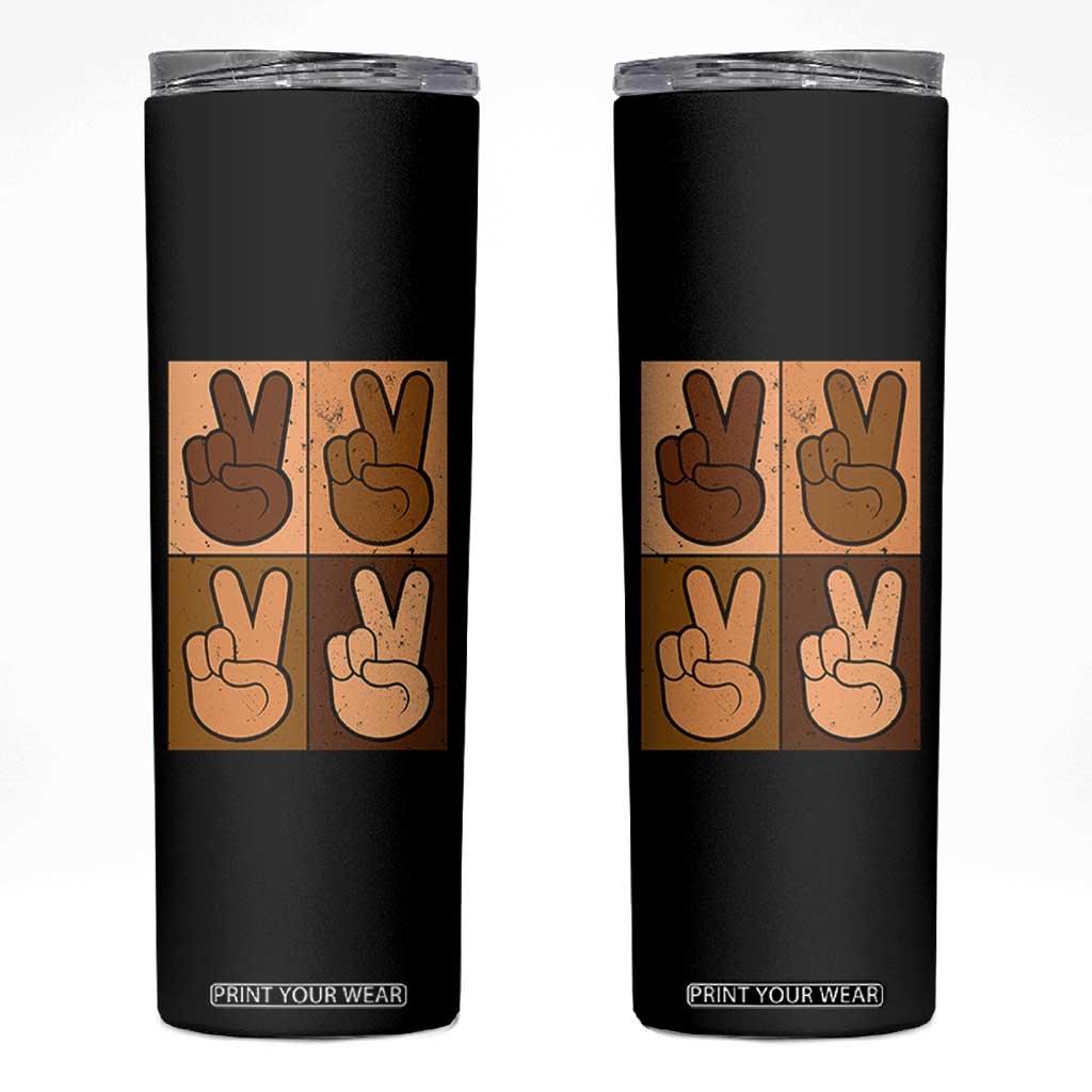 Peace Sign Equality for All Skinny Tumbler Peace Out V Fingers Hand Equal Rights TS10 Black Print Your Wear