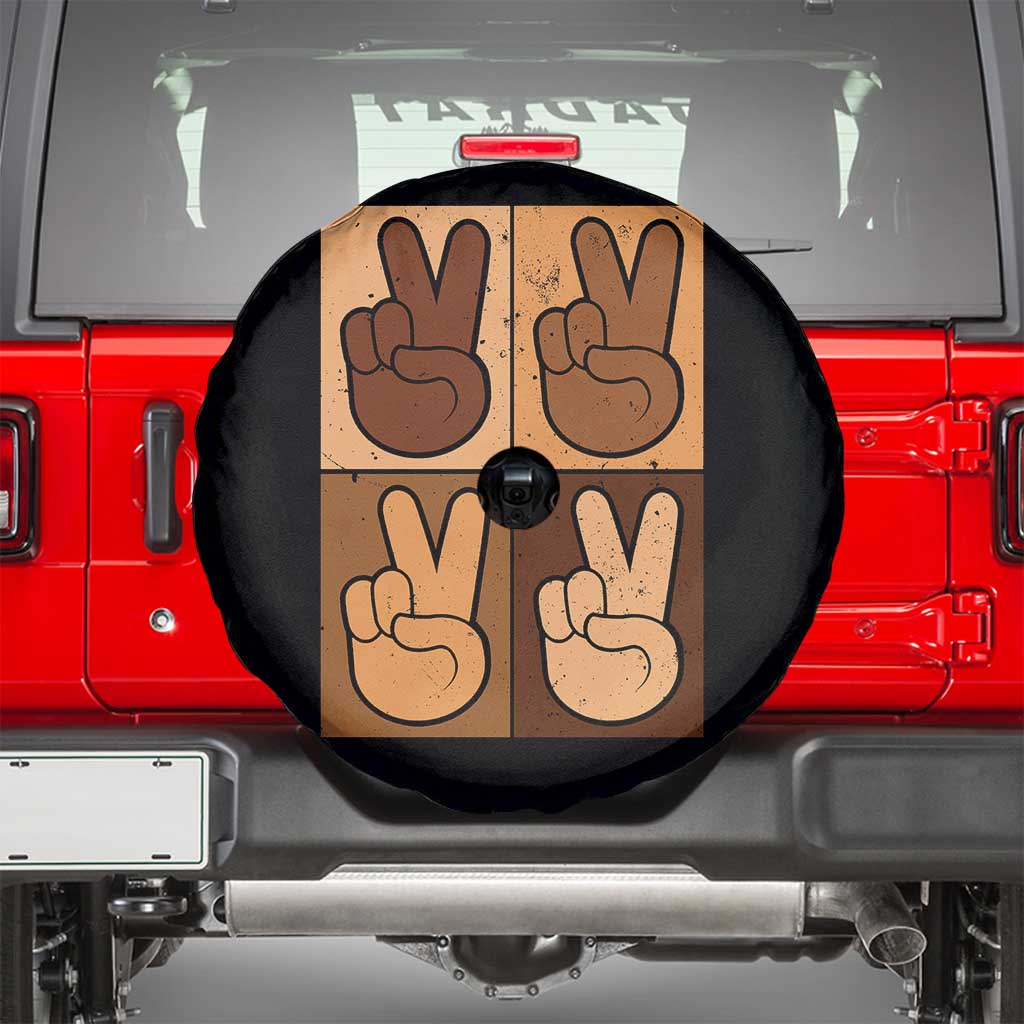 Peace Sign Equality for All Spare Tire Cover Peace Out V Fingers Hand Equal Rights TS10 Black Print Your Wear
