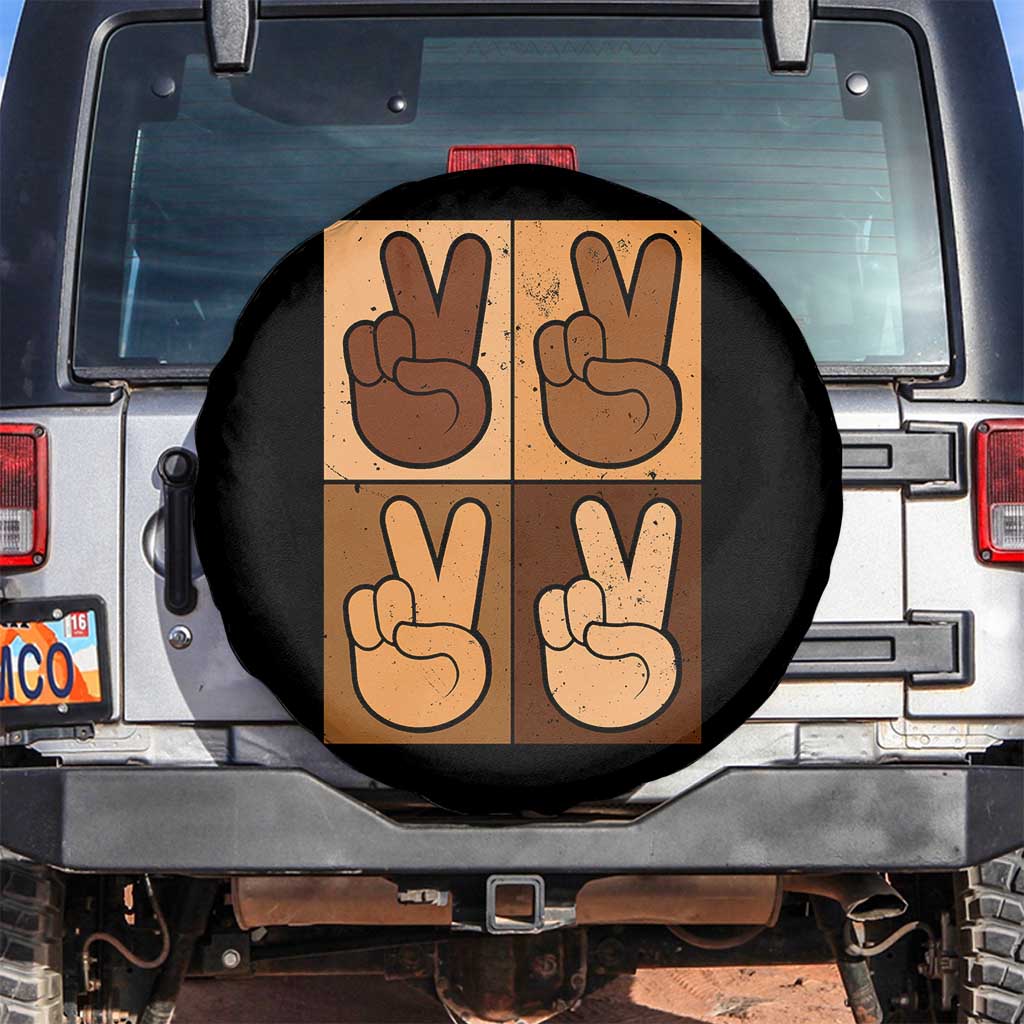 Peace Sign Equality for All Spare Tire Cover Peace Out V Fingers Hand Equal Rights TS10 No hole Black Print Your Wear