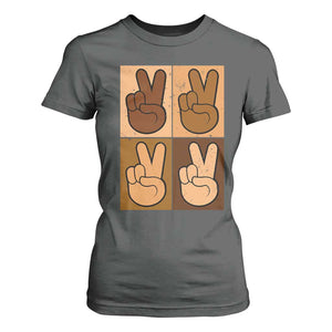 Peace Sign Equality for All T Shirt For Women Peace Out V Fingers Hand Equal Rights TS10 Dark Heather Print Your Wear