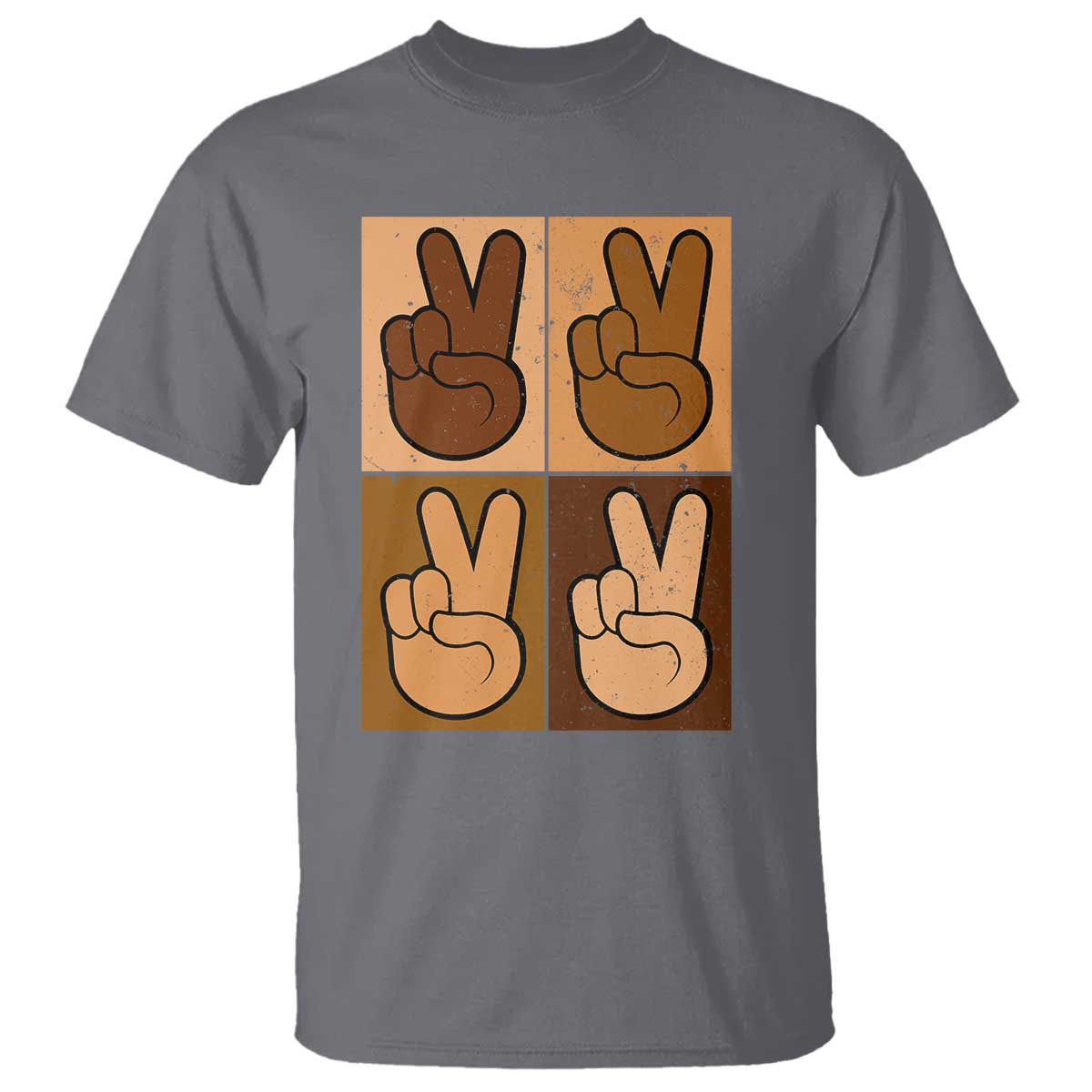 Peace Sign Equality for All T Shirt Peace Out V Fingers Hand Equal Rights TS10 Charcoal Print Your Wear