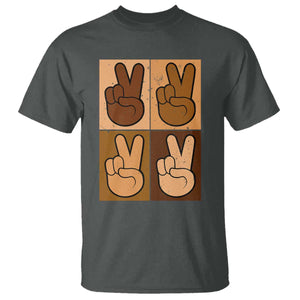 Peace Sign Equality for All T Shirt Peace Out V Fingers Hand Equal Rights TS10 Dark Heather Print Your Wear