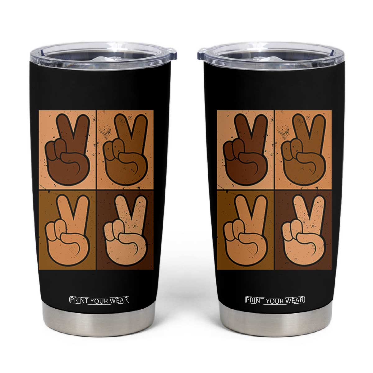Peace Sign Equality for All Tumbler Cup Peace Out V Fingers Hand Equal Rights TS10 Black Print Your Wear