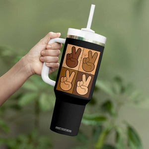 Peace Sign Equality for All Tumbler With Handle Peace Out V Fingers Hand Equal Rights TS10 Print Your Wear