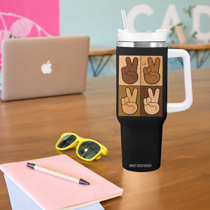Peace Sign Equality for All Tumbler With Handle Peace Out V Fingers Hand Equal Rights TS10 Print Your Wear