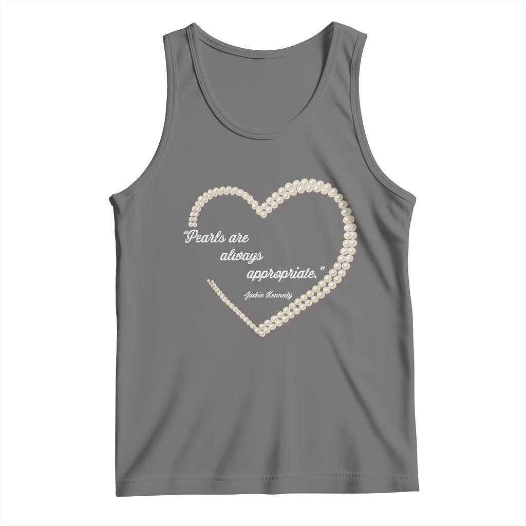 Pearls Are Always Appropriate Tank Top Jacqueline Kennedy Quotes TS11 Deep Heather Print Your Wear