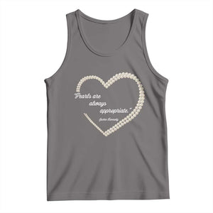 Pearls Are Always Appropriate Tank Top Jacqueline Kennedy Quotes TS11 Deep Heather Print Your Wear