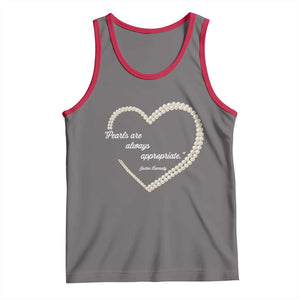 Pearls Are Always Appropriate Tank Top Jacqueline Kennedy Quotes TS11 Deep Heather Red Print Your Wear