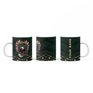 Personalized American Patriot Coffee Mug Custom Name Land Of The Free Because Of The Brave TB09 Print Your Wear