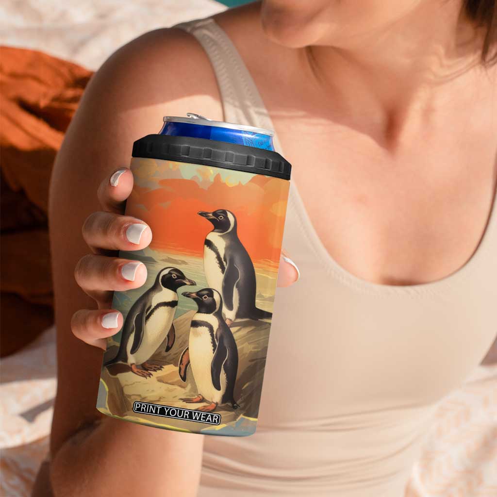 Personalized Antique Penguins 4 in 1 Can Cooler Tumbler with Vintage Style Illustration TS04 Print Your Wear