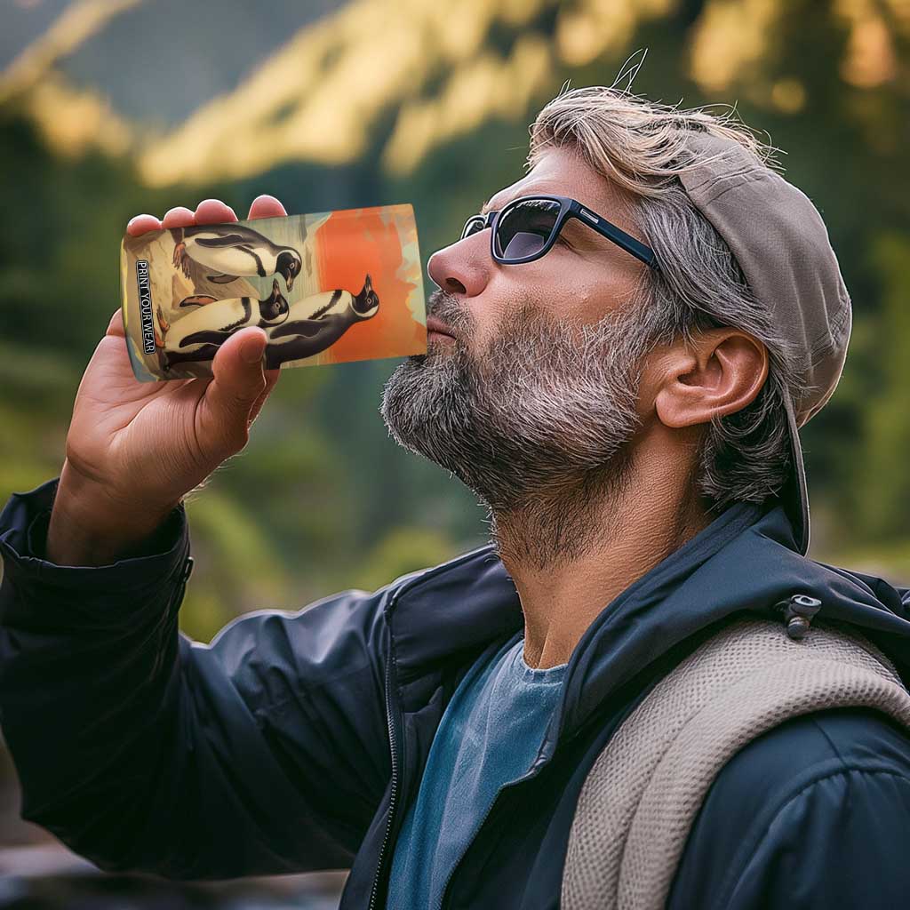 Personalized Antique Penguins 4 in 1 Can Cooler Tumbler with Vintage Style Illustration TS04 Print Your Wear