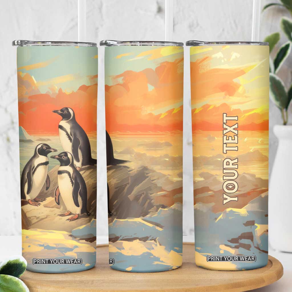 Personalized Antique Penguins Skinny Tumbler with Vintage Style Illustration TS04 Print Your Wear