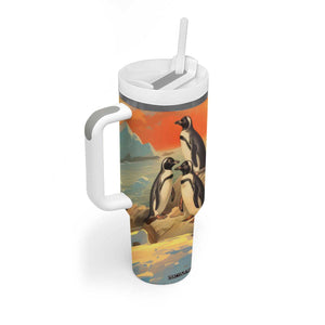 Personalized Antique Penguins Tumbler With Handle with Vintage Style Illustration TS04 Print Your Wear