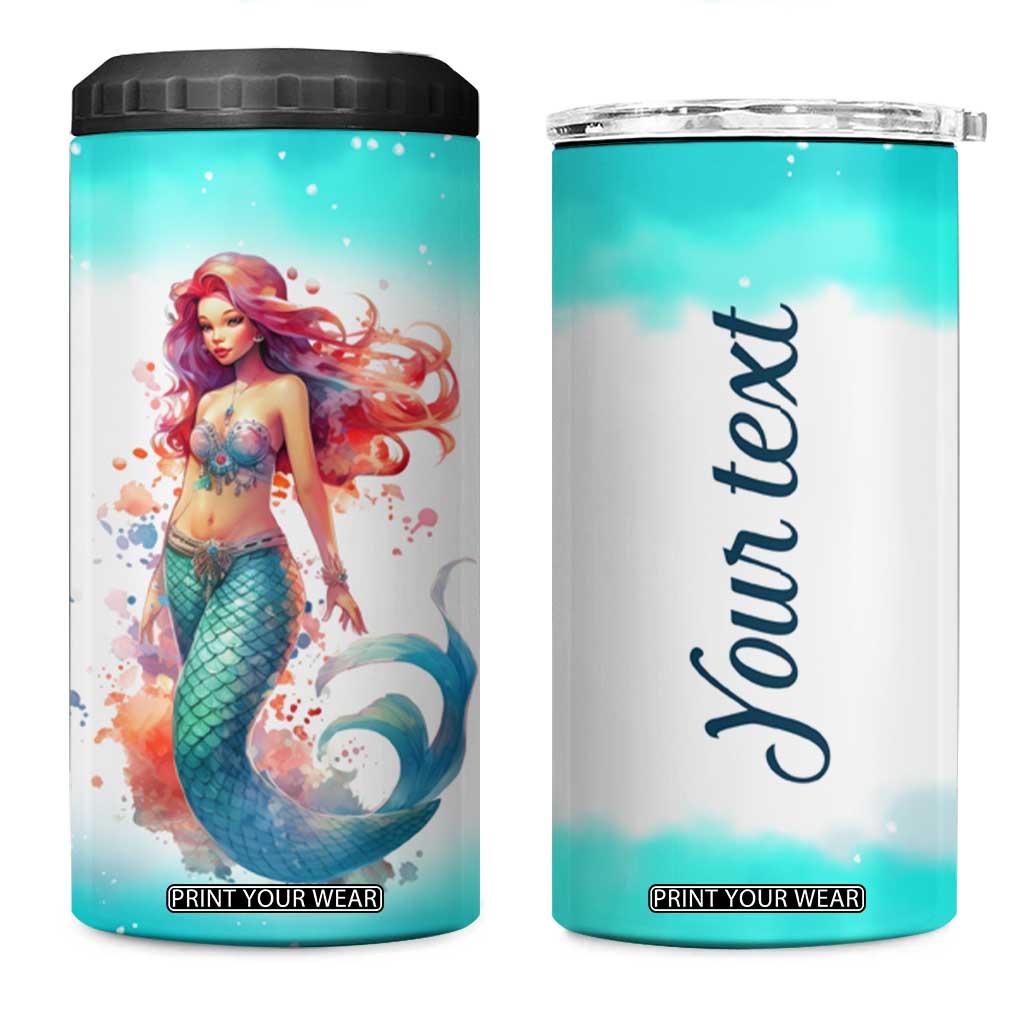 Personalized Beautiful Mermaid 4 in 1 Can Cooler Tumbler with Elegant Underwater Theme TS04 One Size: 16 oz Multicolor Print Your Wear