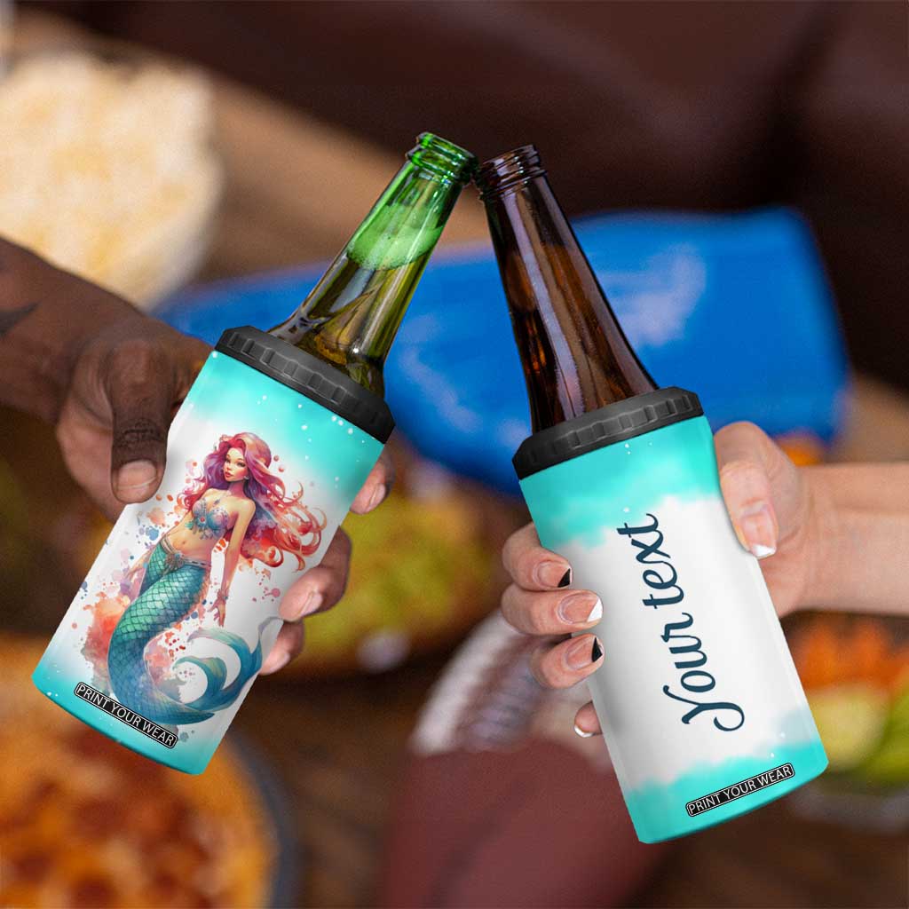 Personalized Beautiful Mermaid 4 in 1 Can Cooler Tumbler with Elegant Underwater Theme TS04 Print Your Wear