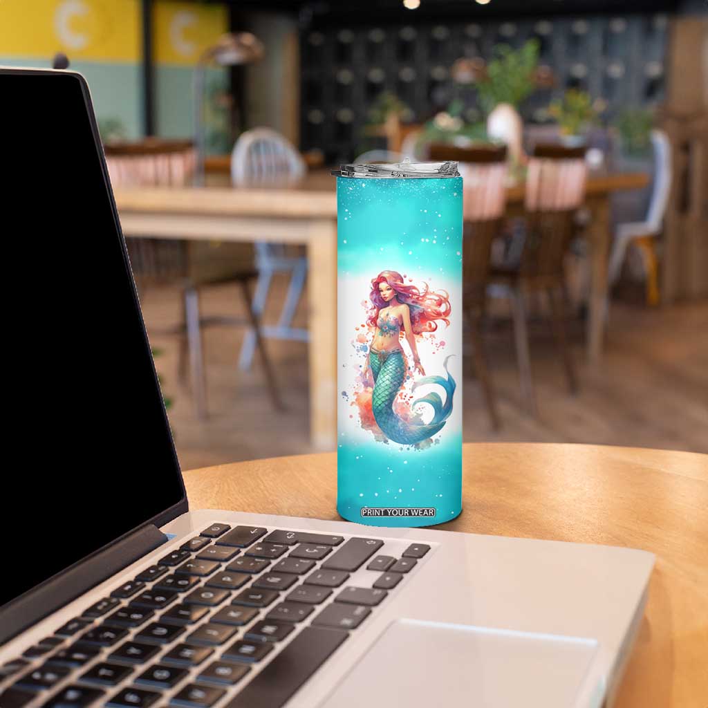 Personalized Beautiful Mermaid Skinny Tumbler with Elegant Underwater Theme TS04 Print Your Wear