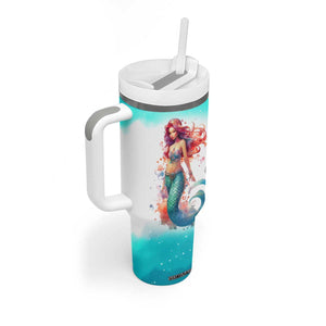 Personalized Beautiful Mermaid Tumbler With Handle with Elegant Underwater Theme TS04 Print Your Wear