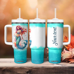Personalized Beautiful Mermaid Tumbler With Handle with Elegant Underwater Theme TS04 Print Your Wear